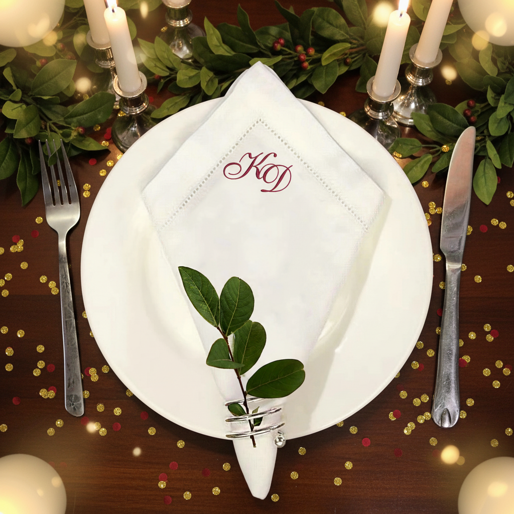 Personalisierte Serviette mit Monogramm