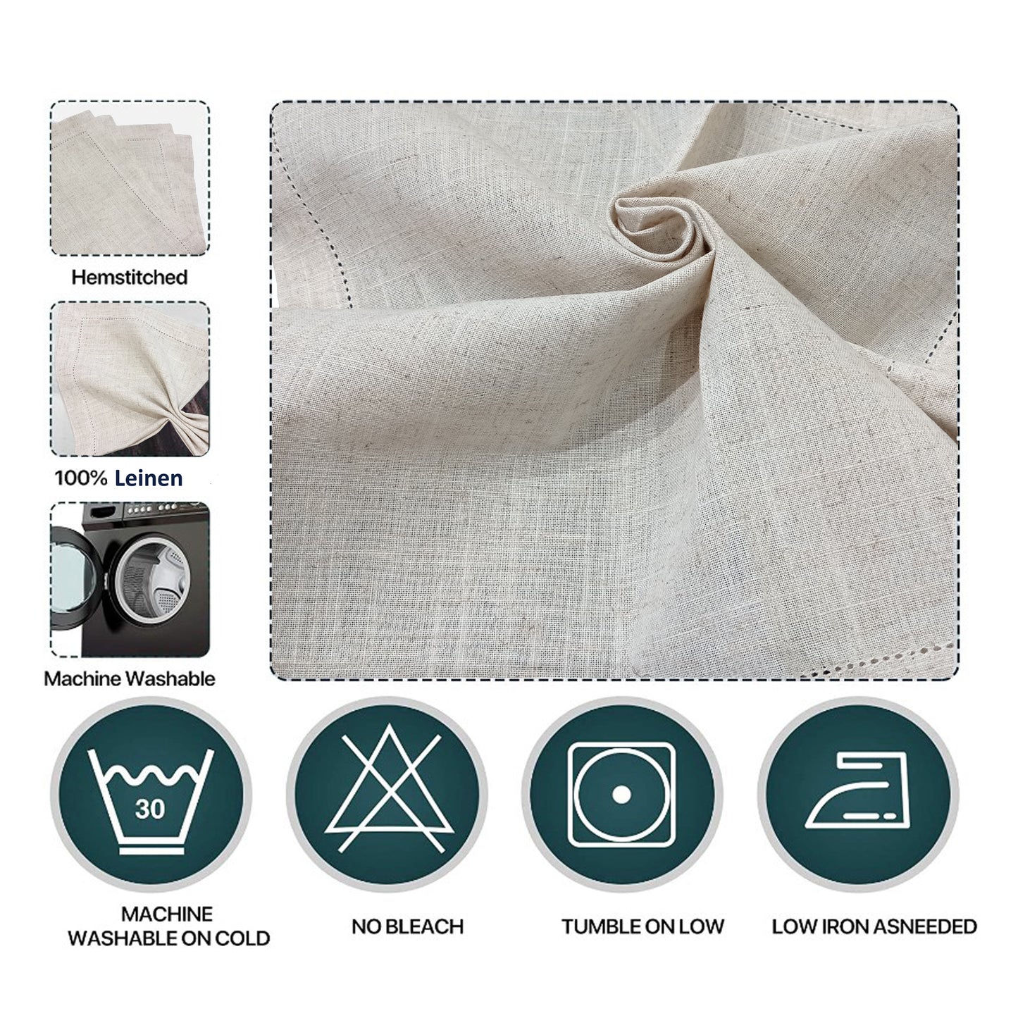 Servietten aus 100% Leinen – personalisiert mit Monogramm