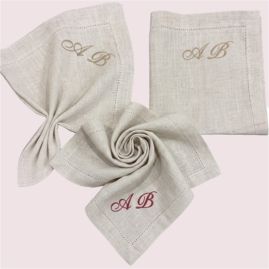 Servietten aus 100% Leinen – personalisiert mit Monogramm