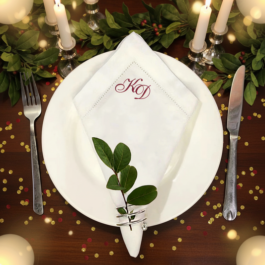 Servietten aus 100% Baumwolle – personalisiert mit Monogramm